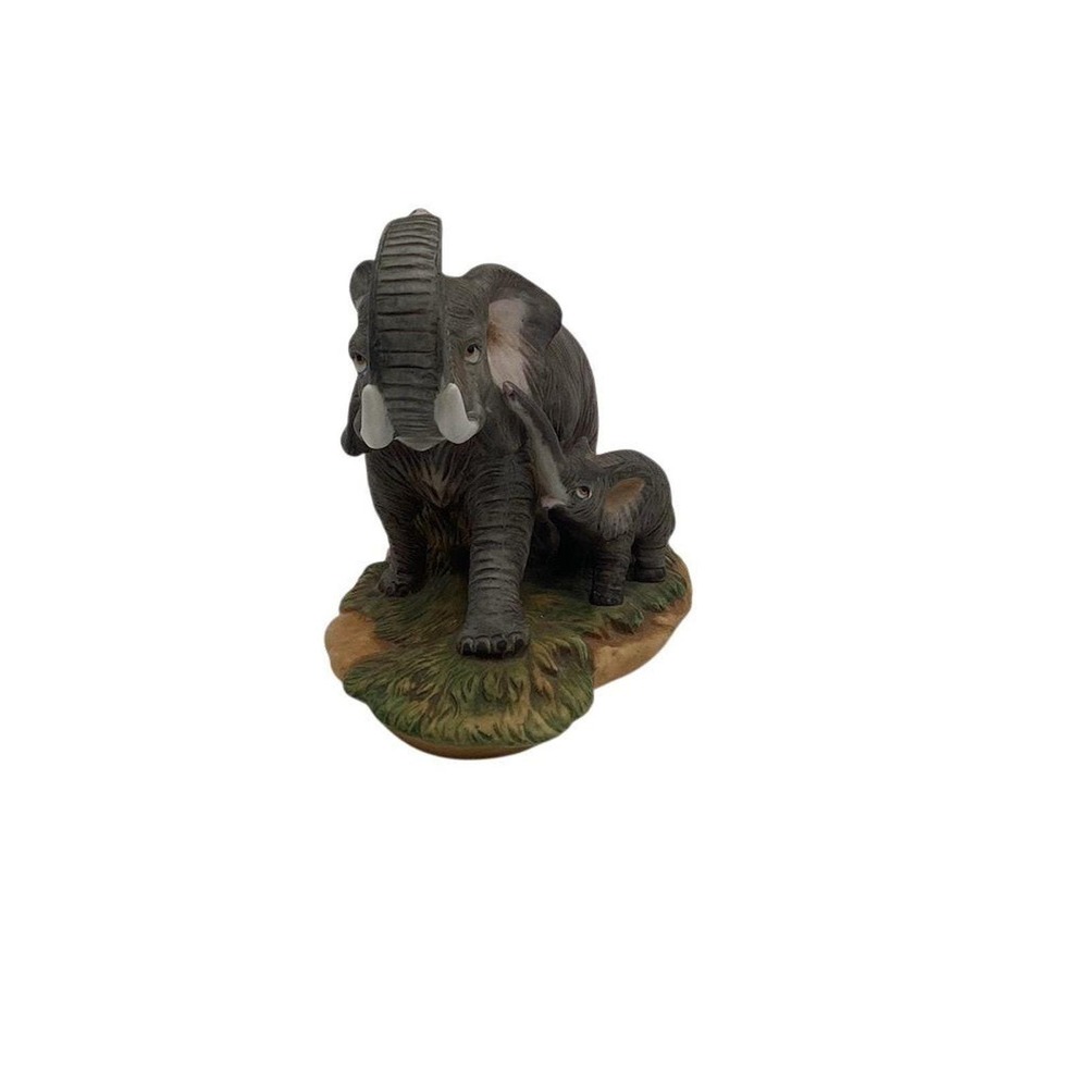 Homco Elephant Mother & Calf Figurine‎ Wildlife Collectible Decor